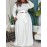 Plus Size Maxi Dress with Cutout Waist & Tie Front - Elegant Long Sleeve Wrap Front Evening Gown, Fit and Flare -Line Dress Suitable for Weddings, Parties, Prom - Solid Color Dress with Crew Neck & Slight Stretch Fabric
