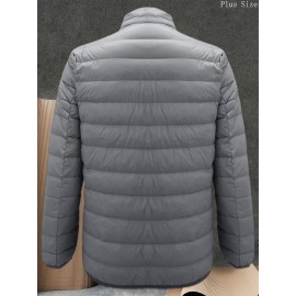 Men's & Women's Unisex Winter Jacket with Hood & Fill - Lightweight Windproof Outer/Inner Storage Pockets, Collar, Front/Back Zipper - Large Size Winter Coat for Cold Weather (Machine Washable) - Casual Outerwear for both sexes