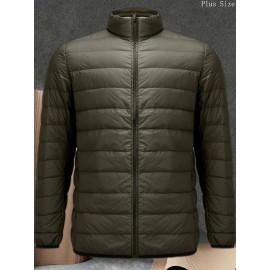 Men's & Women's Unisex Winter Jacket with Hood & Fill - Lightweight Windproof Outer/Inner Storage Pockets, Collar, Front/Back Zipper - Large Size Winter Coat for Cold Weather (Machine Washable) - Casual Outerwear for both sexes