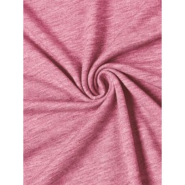 5pcs Plus Size Women'S Tops | Courage Heartbeat Just Breathe Pattern Print, Literary Style, Casual Versatile Round Neck, Comfortable Breathable, Oversized Loose Fit, 1XL-5XL Size