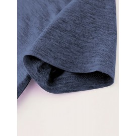 5pcs Plus Size Women'S Tops | Courage Heartbeat Just Breathe Pattern Print, Literary Style, Casual Versatile Round Neck, Comfortable Breathable, Oversized Loose Fit, 1XL-5XL Size