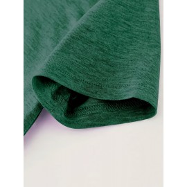 5pcs Plus Size Women'S Tops | Courage Heartbeat Just Breathe Pattern Print, Literary Style, Casual Versatile Round Neck, Comfortable Breathable, Oversized Loose Fit, 1XL-5XL Size