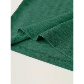 5pcs Plus Size Women'S Tops | Courage Heartbeat Just Breathe Pattern Print, Literary Style, Casual Versatile Round Neck, Comfortable Breathable, Oversized Loose Fit, 1XL-5XL Size