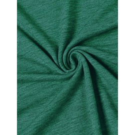 5pcs Plus Size Women'S Tops | Courage Heartbeat Just Breathe Pattern Print, Literary Style, Casual Versatile Round Neck, Comfortable Breathable, Oversized Loose Fit, 1XL-5XL Size