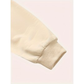 Elegant Women'S Game Day Crew Neck Sweatshirt | 260g, Long Sleeve, Geometric-Pattern, FallWinter Collection, Casual Style, Regular Fit