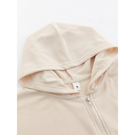 Women'S Light Pink Celestial Night Sky Hooded Jacket - Stretch All-Season Coat with Moon & Stars Back Print, Bohemian-Inspired Design, Machine Washable Casual Outerwear, Drawstring Hood & Long Sleeves for Everyday to Special Occasions (No Belt Requi