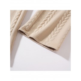 Men Casual Fashion Solid High Neck Knit Long Sleeved Warm Set Stand Collar Tops