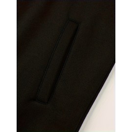 Men's Simple Printed Jacket, Everyday Coat, Seasonal Fashion, Stylish Outerwear, Trendy Coat, Warm Material, Lightweight Jacket, Printed Outerwear, Men's Fashion