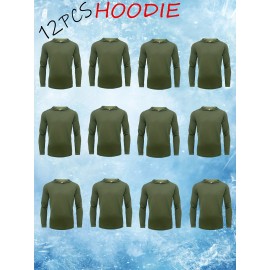 12pcs: Men's Active Casual Hoodie Hiking Fishing Long Sleeve