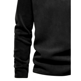 New Half-Zip Men's Top, Stand Collar Half-Zip Long Sleeve Pullover