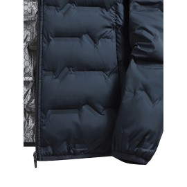 Men'S Stand Collar Thin Jacket | Casual Style, Regular Fit, Filler, Pocket Details, Autumn-Winter Trendy Short Coat