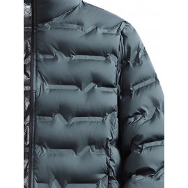 Men'S Stand Collar Thin Jacket | Casual Style, Regular Fit, Filler, Pocket Details, Autumn-Winter Trendy Short Coat