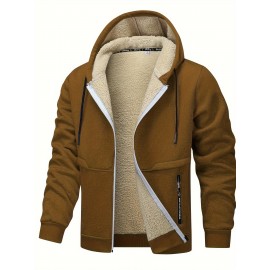 Men'S Fleece Lined Hooded Anorak | Thermal Winter Jacket, New Warm Windbreaker, Four-Season Cold Weather Coat, Regular Fit, Fabric