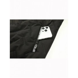 1pc - Men'S Hooded Long-Sleeve Jacket for Autumn/Winter, Featuring a Plush Lining, Ideal for Casual Wear with Pockets, Perfect for Outdoor Activities, Daily Commuting, Running, Fitness, Travel, Hiking, Work Attire, And As Gifts