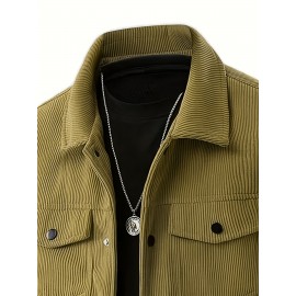 Pearson OBM Autumn/Winter New Men's Vintage Corduroy Workwear Jacket, Trend Texture Versatile Outer Coat for Stylized Gentlemen