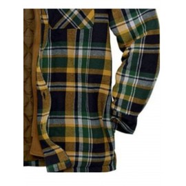 Men'S Heavyweight Thermal Insulated Hooded Jacket - Winter Coat with Full-Zip Closure, Relaxed Fit Plaid Outerwear, Full-Zip Front, & Warm Insulation for Cold Weather, Casual & Formal Outfits (Brown/Red/Tan) - Ideal for Everyday & Formal Events