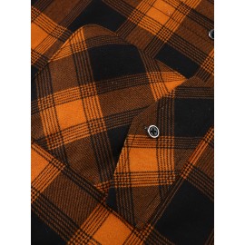 Trendy Men's Plaid Hooded Jacket - Thick Warm, Windproof & Cold-Resistant, Slim Fit, Vintage Style, Black & Red Geometric Pattern, Single-Breasted Button Front, Long Sleeve, Casual & Versatile for Winter Outings, Casual Winter Wear