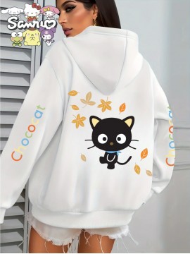 Sanrio Anime Characters Hoodie - Kawaii Pop Culture Streetwear, Cozy Oversized Unisex Sweatshirt with Pockets, Women's & Men's Cute Character Jacket for Year-Round