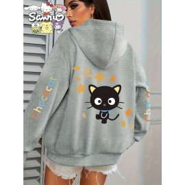 Sanrio Anime Characters Hoodie - Kawaii Pop Culture Streetwear, Cozy Oversized Unisex Sweatshirt with Pockets, Women's & Men's Cute Character Jacket for Year-Round