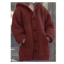 New Long Sweater Cardigan with a Hood for Women'S Autumn And Winter Fashion