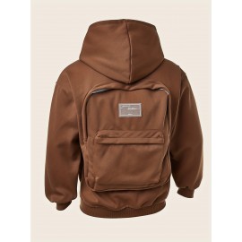 Unisex Creative Hoodie with Backpack, Backpack Hoodie, Sweatshirt with Pockets, Outdoor, Daily Wear, Sport, Backpack Can Bear A Maximum Weight Of 300 Pounds