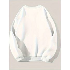 Personalized Custom Photo/Text Men's Sweatshirt - Custom Pictures, Family/Pet Photos, Add Your Own Text, Neutral Style Sweater for Christmas Gifts, Soft Comfortable Round Neck Pullover, Machine Washable (Upload Your Own Designs)