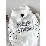 Creative American letter  printed hoodie high street sweatshirt design loose and lazy long sleeve top for men and women, Couple outfit
