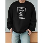Personalized Custom Photo/Text Men's Sweatshirt - Custom Pictures, Family/Pet Photos, Add Your Own Text, Neutral Style Sweater for Christmas Gifts, Soft Comfortable Round Neck Pullover, Machine Washable (Upload Your Own Designs)